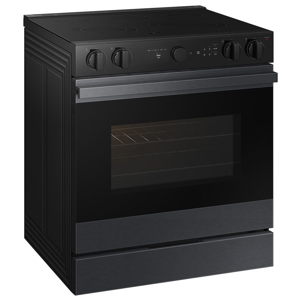 Samsung Bespoke Bespoke 6.3 Cu. Ft. Smart Slide-In Electric Range with Air Fry and Convection in Matte Black Steel, , large