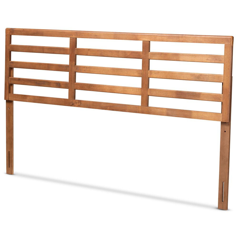 Baxton Studio Akemi King Slat Headboard in Ash Walnut, , large