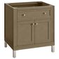 James Martin Vanities Chicago 30" Single Bathroom Vanity in Walnut Whisper with Single Hole 3 cm White Zeus Quartz Top and Rectangular Sink, , large