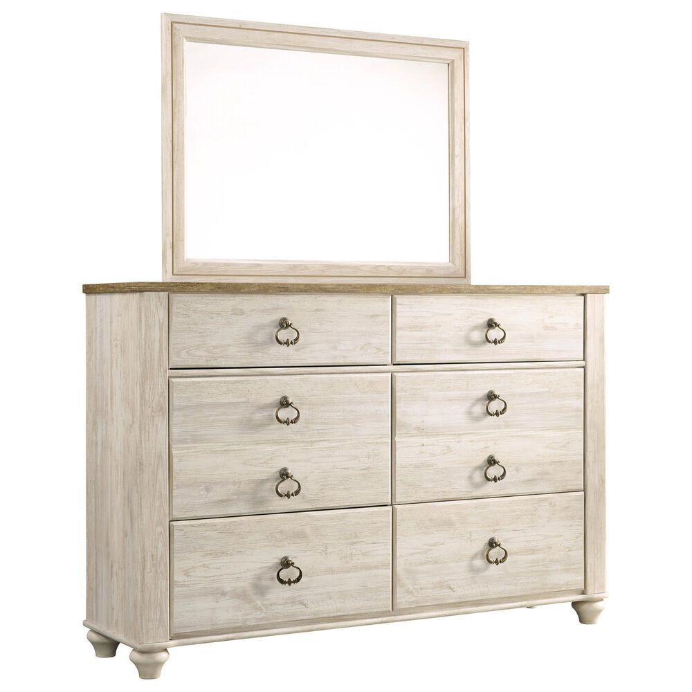 Signature Design by Ashley Willowton 4 Piece Full Storage Bed Set in Whitewash, , large