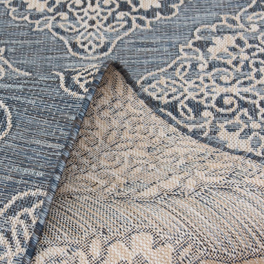 Central Oriental Melbourne Devora 5&#39; x 7&#39; Lagoon and Vanilla Area Rug, , large