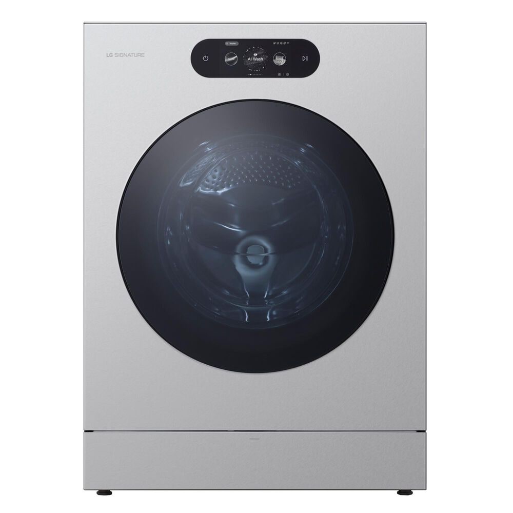 LG 5.8 Cu. Ft. Mega Capacity Smart Front Load Washer in Brushed Platinum Steel, , large