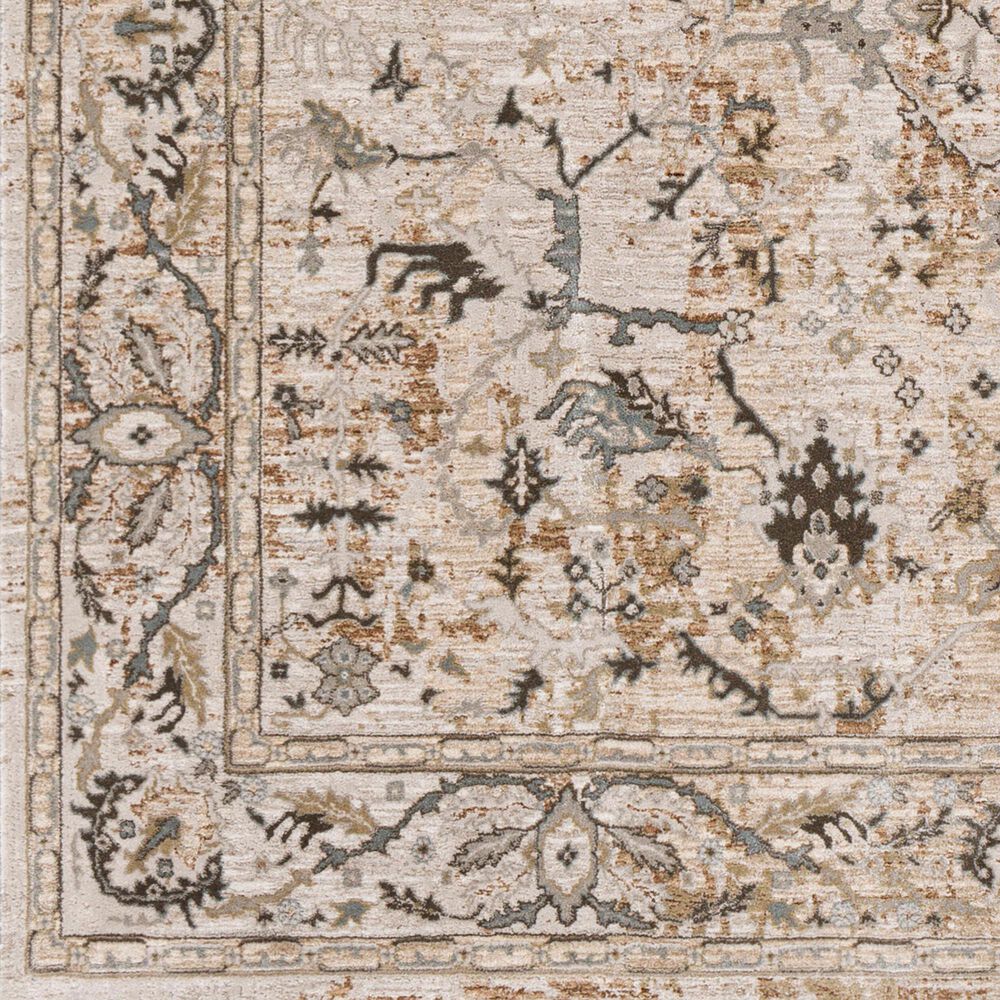 Surya Brunswick 5&#39;3&quot; Round Taupe, Light Beige, Dusty Sage, Gray, Olive and Deep Teal Area Rug, , large