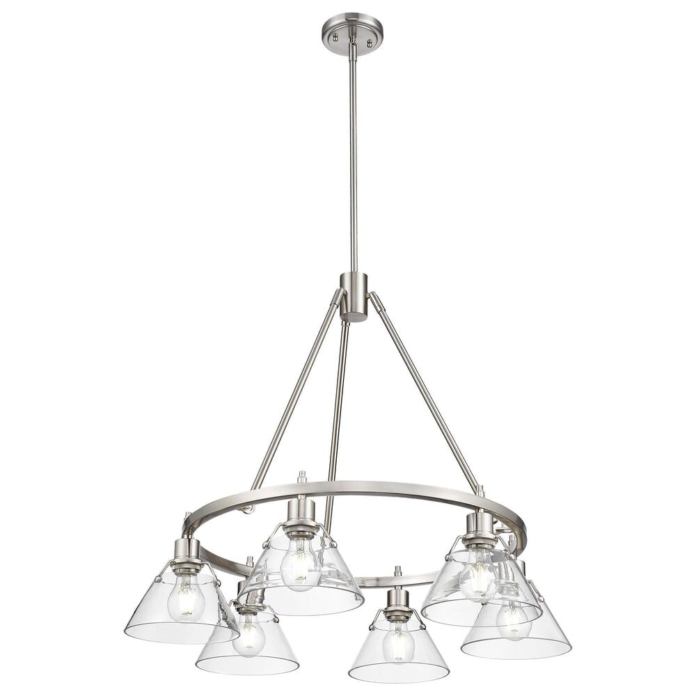 Golden Lighting Orwell 6-Light Chandelier with Clear Glass Shade in Pewter, , large