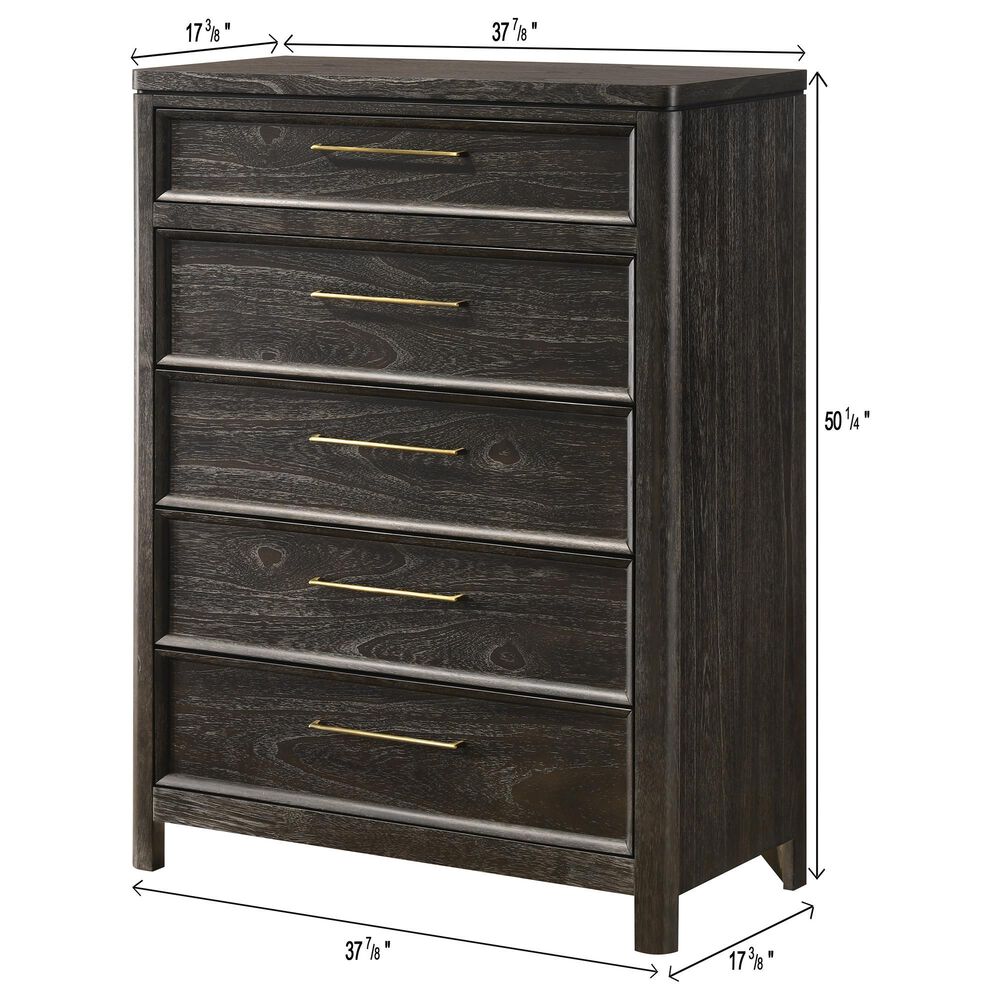 Crown Mark Ethel 5 Piece Queen Bedroom Set in Dark Brown, , large