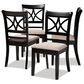 Baxton Studio Clarke Side Chair with Sand Cushion in Espresso Brown (Set of 4), , large
