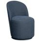 Hawthorne Furniture Upholstered Curved Back Swivel Side Chair in Denim Blue, , large