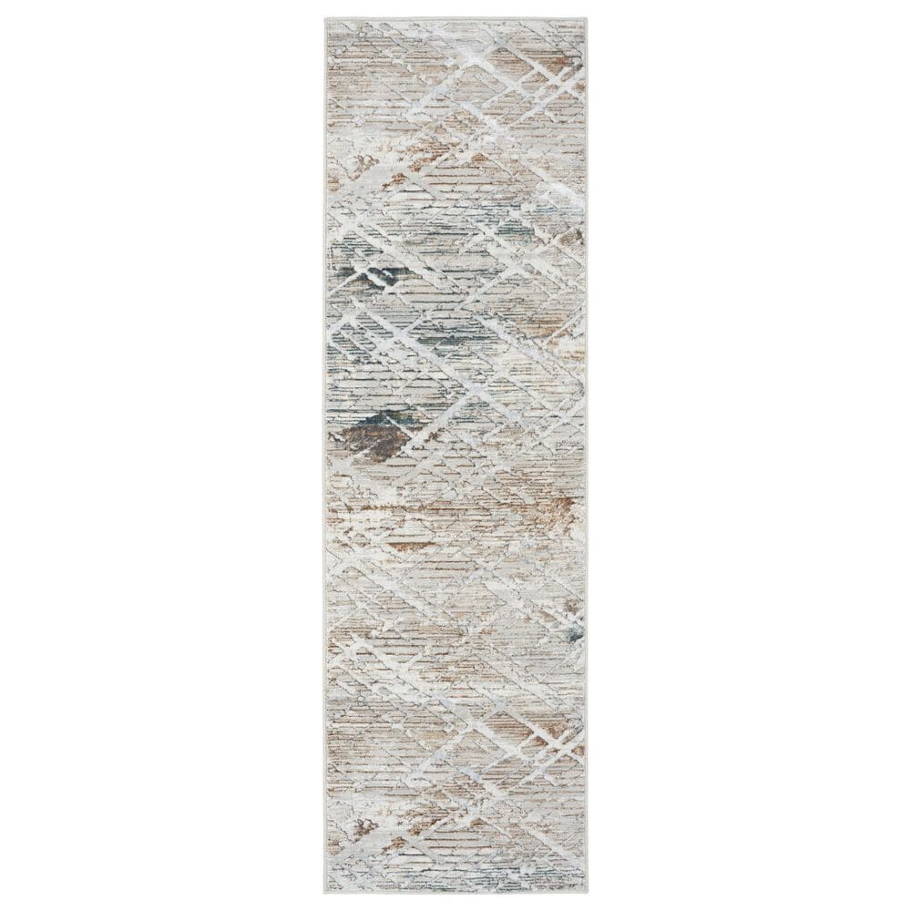 Nourison Glitz GLZ11 Grey and Multicolor 2"3" x 7"6" Runner, , large