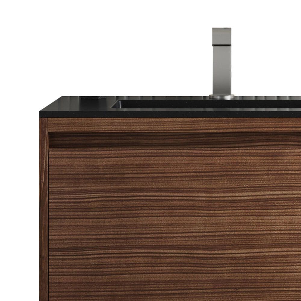 James Martin Vanities Mantova 31.5&quot; Single Vanity in Mid-Century Walnut and Brushed Nickel with 3 cm Charcoal Black Composite Stone Top and Rectangular Sink, , large
