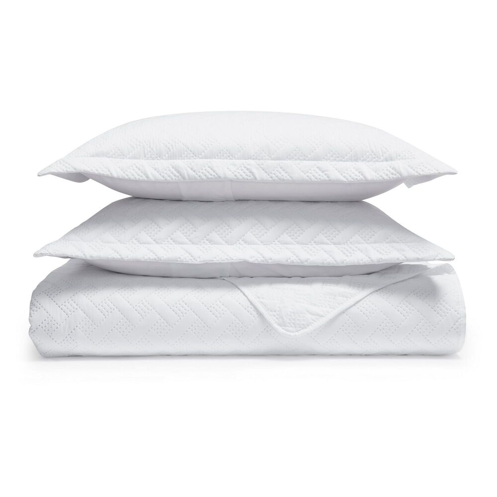 Trade Linker 2-Piece Twin Basket Pinsonic Quilt Set in White, , large