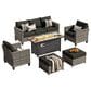 HOMLUX 6-Piece Outdoor Sofa Set in Black, , large