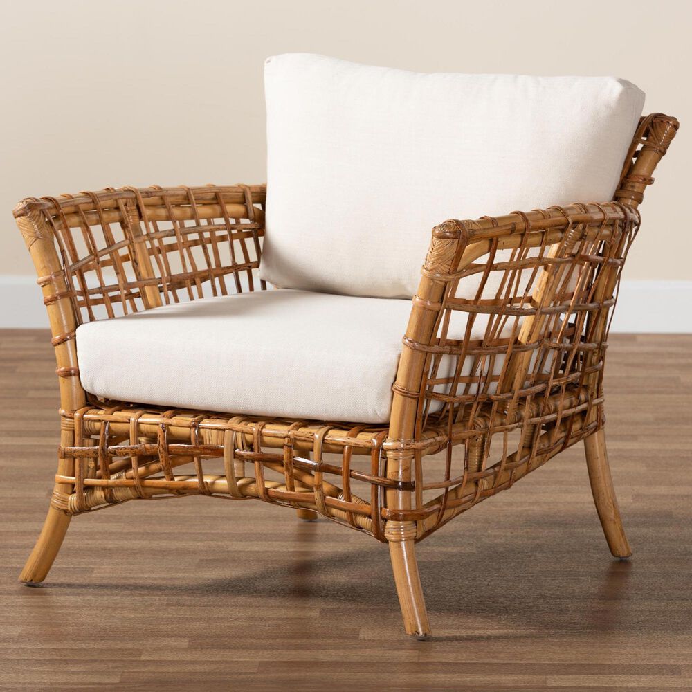 Baxton Studio Babette Arm Chair in White, , large