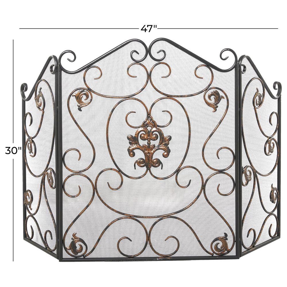 Maple and Jade 47&quot; x 30&quot; Fireplace Screen in Black, , large