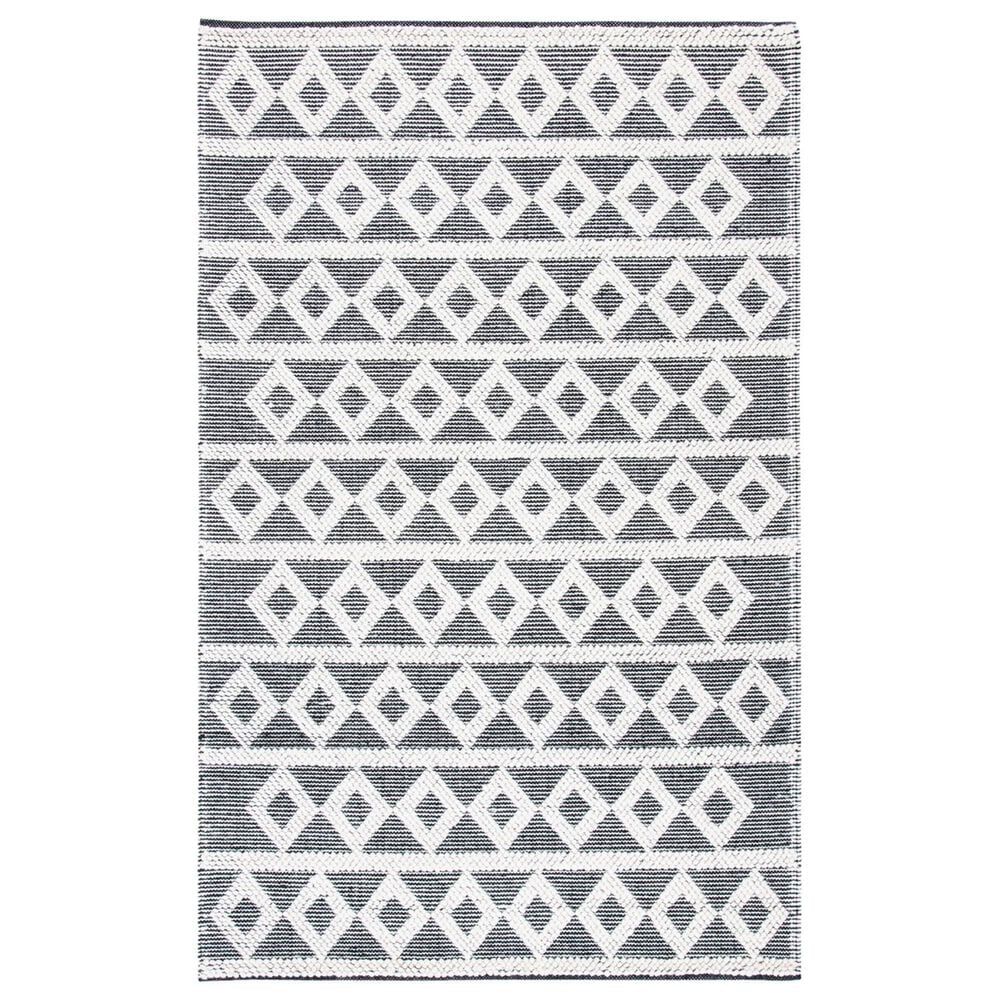 Safavieh Natura NAT479A 5" x 8" Ivory and Black Area Rug, , large