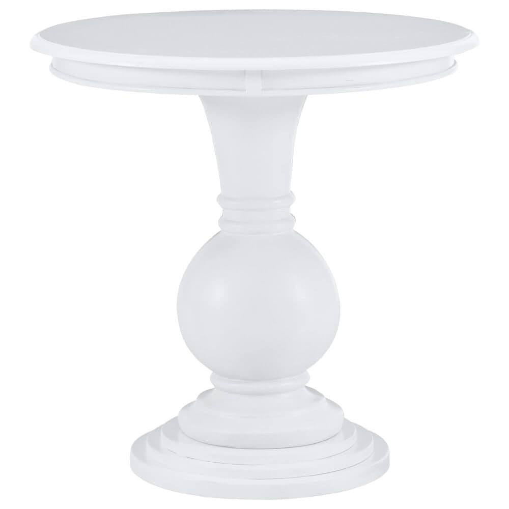Linon Home Decor Adeline Round Accent End Table in White, , large