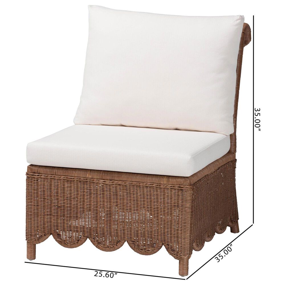 Baxton Studio Detta Accent Chair with Rolled Back in Neutral, , large