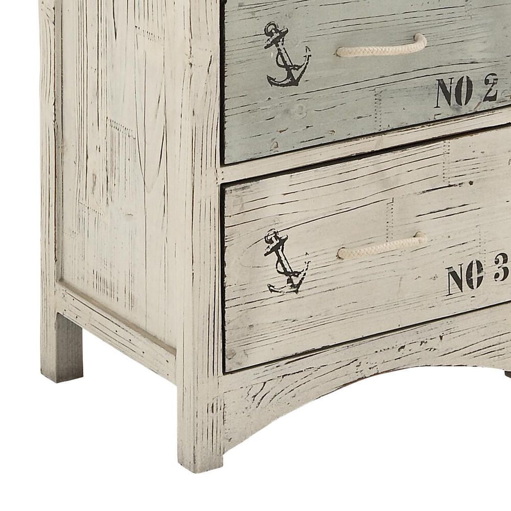 Maple and Jade 3-Drawer Chest Small with Rope Handle in Blue and White, , large