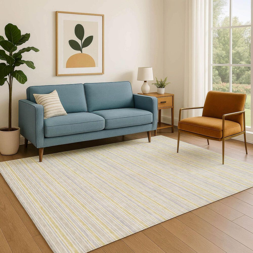 Dalyn Rug Company Soft Essentials Striped Wheat 3' x 5' Indoor/Outdoor Area Rug, , large