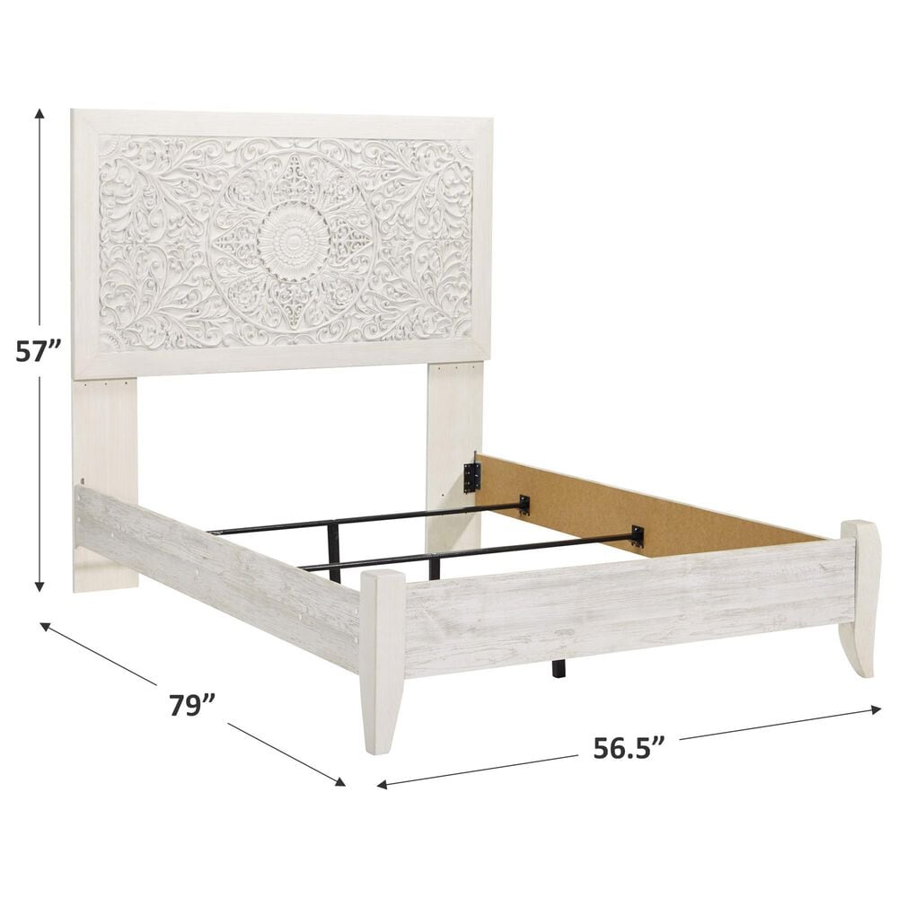 Ashley Paxberry Full Bed in White Wash, , large