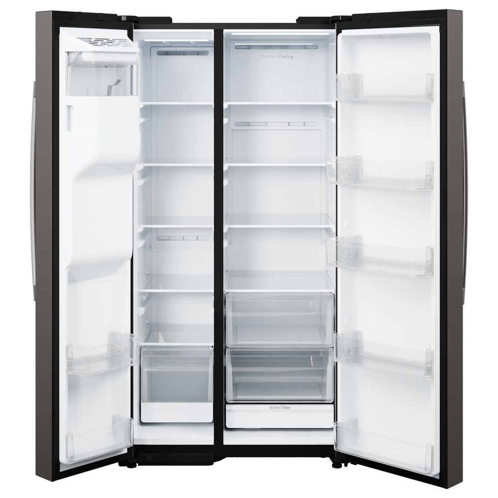GE Appliances 24 Cu. Ft. Counter-Depth Side-By-Side Refrigerator in Fingerprint Resistant Slate, , large