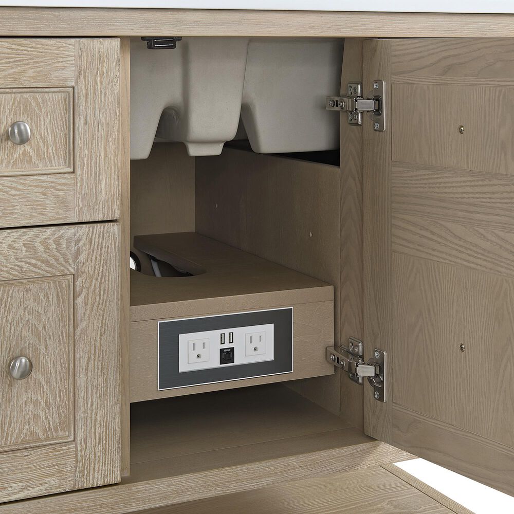 James Martin Vanities Breckenridge 36&quot; Single Vanity in Whitewashed Oak with 3 cm Ethereal Noctis Quartz Top, , large