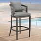 Armen Living Zella Patio Counter Height Bar Stool with Earl Gray Cushion in Gray, , large