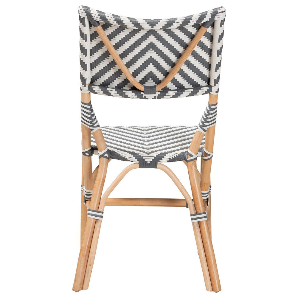 Baxton Studio Shai Side Chair in Grey, White and Natural Brown, , large