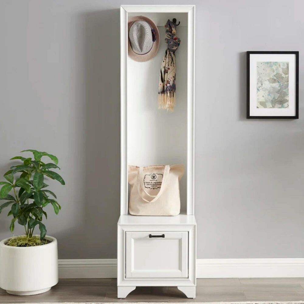 Crosley Furniture Tara Hall Tree in Distressed White, , large