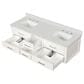 Lexora Home Castor 72" Double Bathroom Vanity in White with 2 cm White Quartz Top and Rectangular Sinks, , large