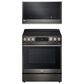 LG 2-Piece Kitchen Package with 6.3 Cu. Ft. Smart Slide-In Electric Range and 2.1 Cu. Ft. Smart Over-the-Range Microwave in Black Stainless Steel, , large
