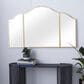 Maple and Jade Metal Arched Wall Mirror with Folding Sides in Satin Gold, , large