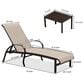 HOMLUX 3-Piece Patio Chaise Lounge Set in Khaki, , large