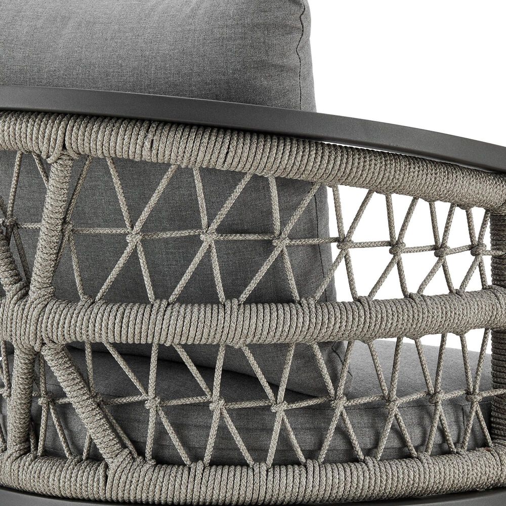 Armen Living Zella Patio Bar Stool with Earl Gray Cushion in Gray, , large