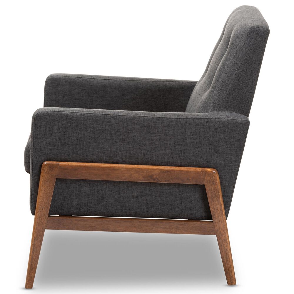Baxton Studio Perris Lounge Chair in Dark Grey, , large