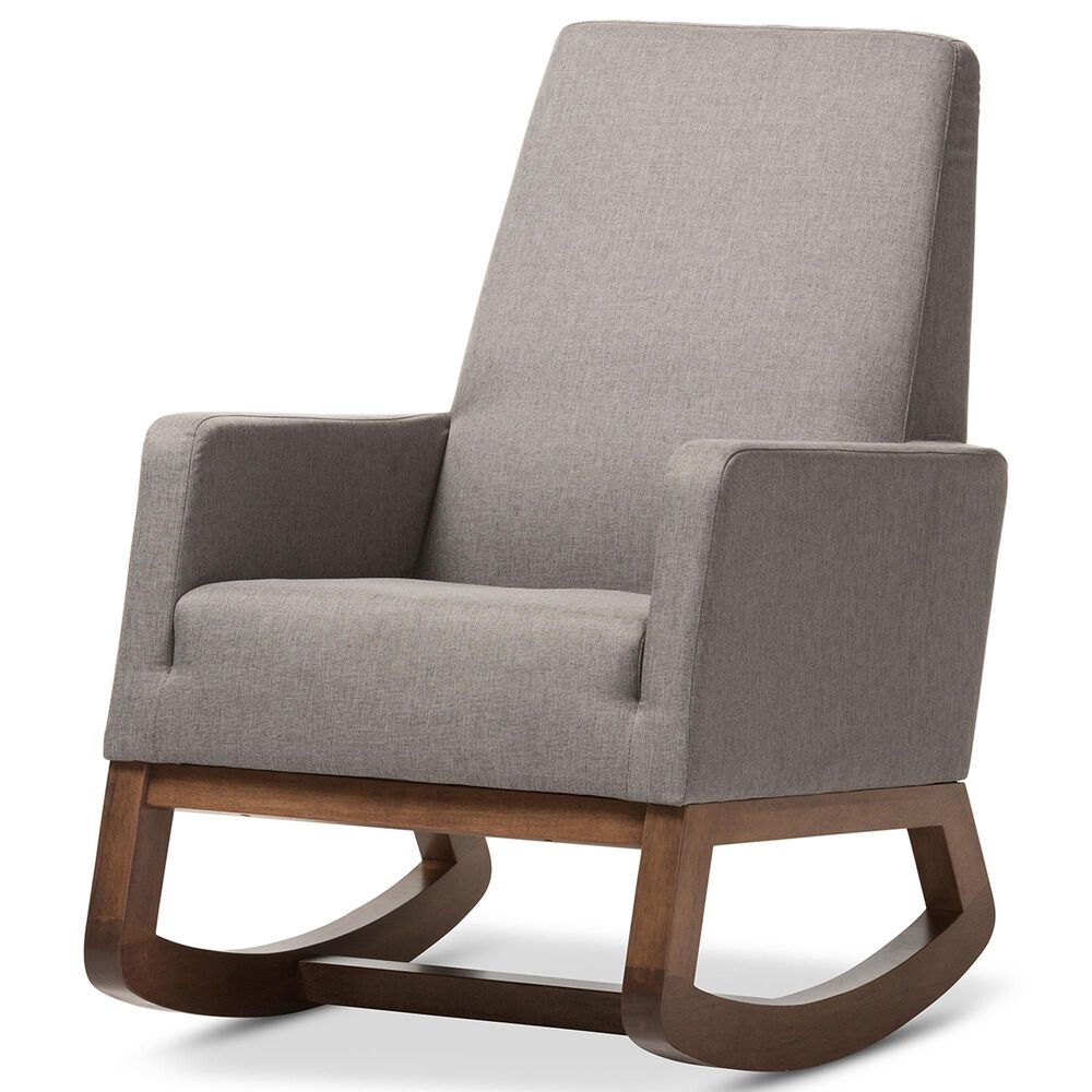 Baxton Studio Yashiya Rocking Chair in Grey, , large