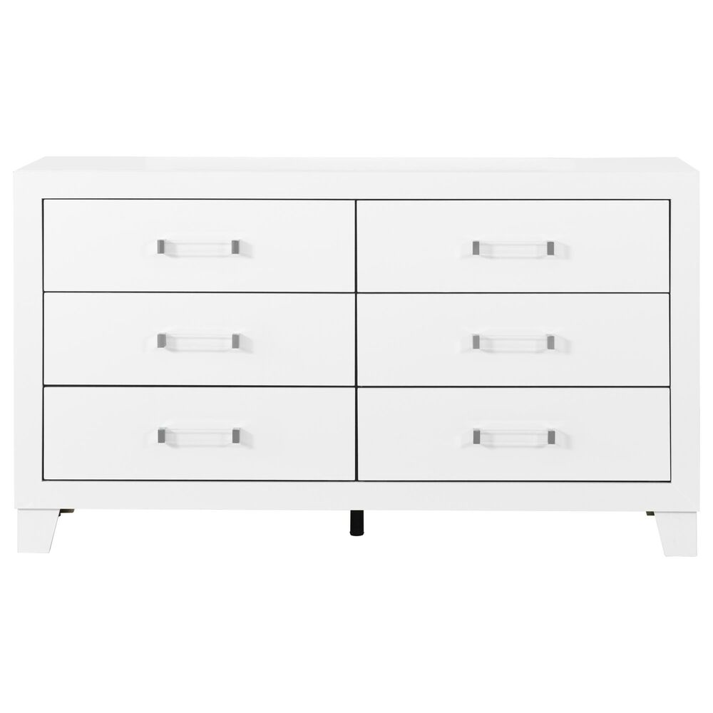 Global Furniture USA Luccia 6-Drawer LUCCIA Dresser in White, , large