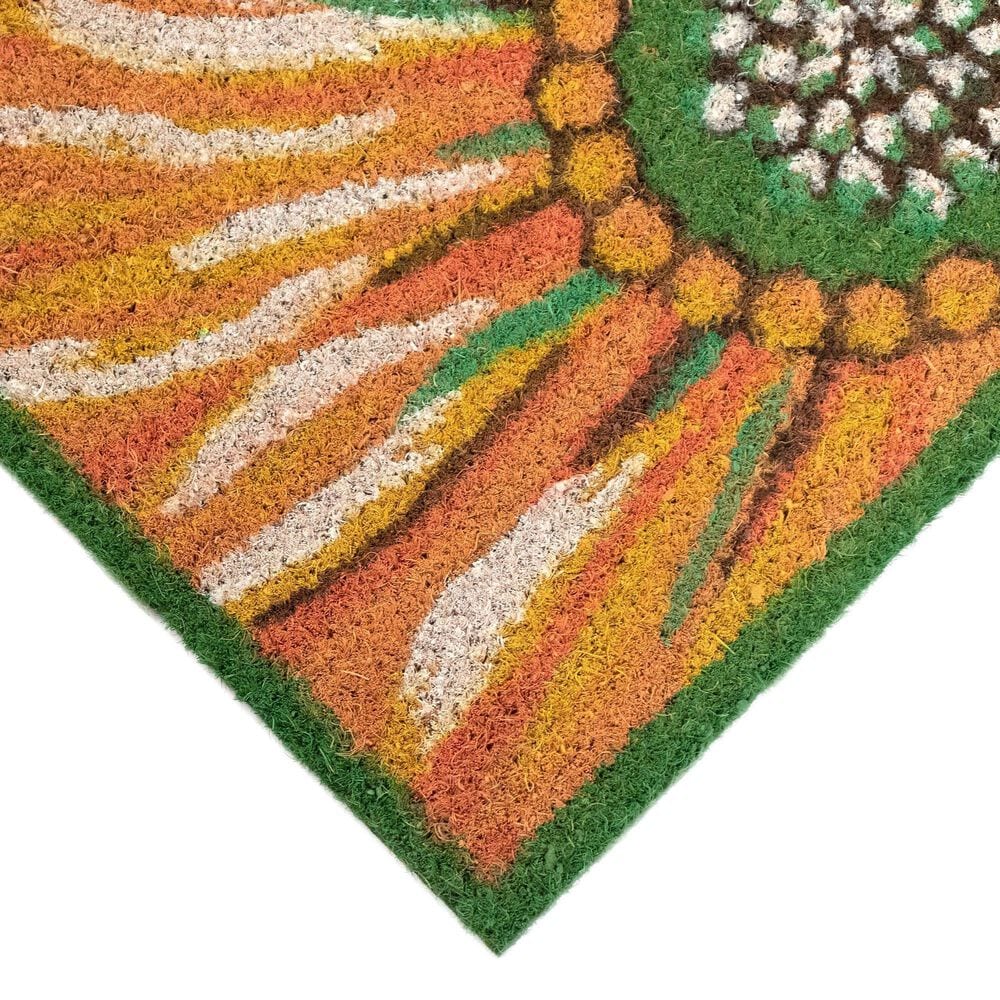 Trans-Ocean Import Natura Sunflower 2&#39; x 3&#39; Yellow, Orange, Green and White Door Mat, , large
