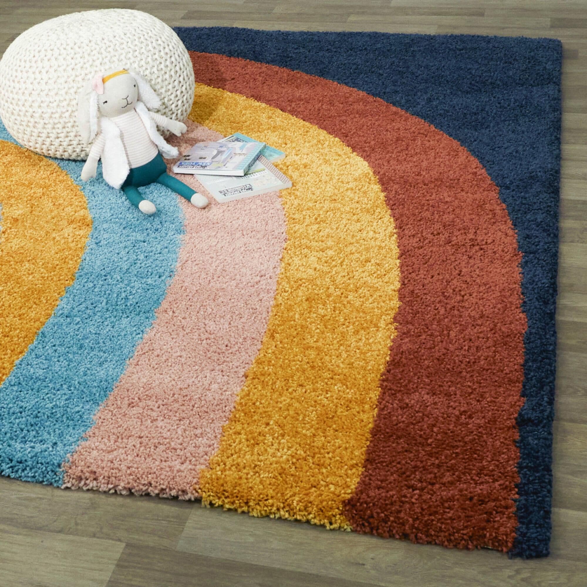 Navy blue kids discount rug