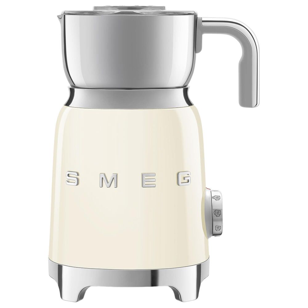 SMEG 20 Oz Retro Style Milk Frother in Cream and Polished Chrome, , large
