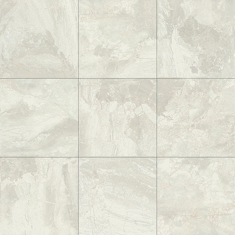 Dal-Tile Marble Falls White Water 18" x 18" Glazed Ceramic Tile, , large