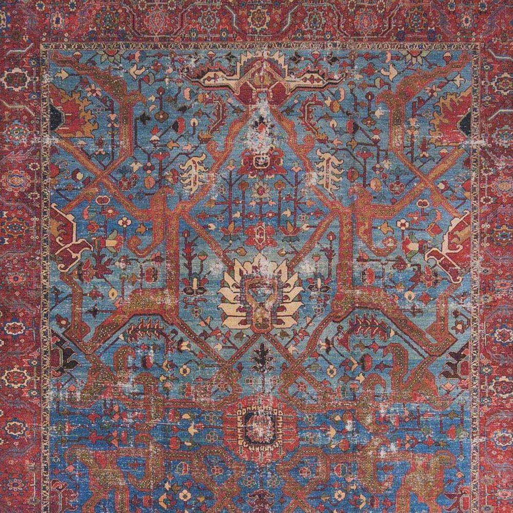 Loloi Loren LQ-10 2&#39;6&quot; x 7&#39;6&quot; Blue and Red Runner, , large