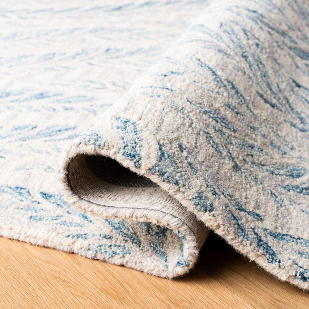 Safavieh Micro-Loop MLP170A 2&#39;3&quot; x 7&#39; Ivory and Blue Runner, , large