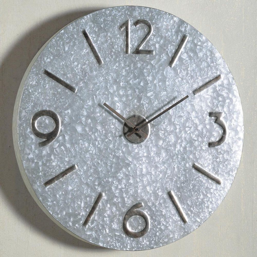 Kenroy Miner Wall Clock in Steel, , large