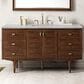 James Martin Vanities Amberly 60" Single Bathroom Vanity in Mid-Century Walnut with 3 cm Victorian Silver Quartz Top and Rectangular Sink, , large