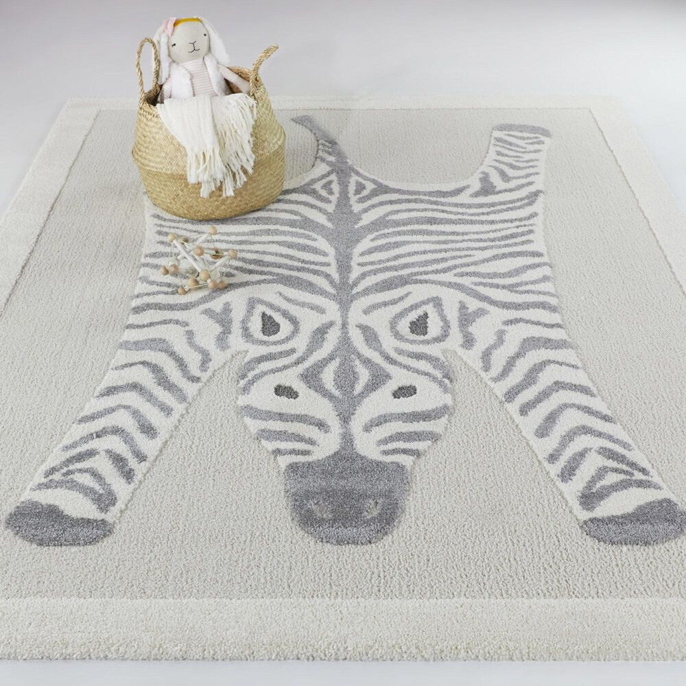 Balta Rugs Zebby 5&#39;3&quot; x 7&#39; Cream Kids Area Rug, , large