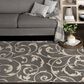 Central Oriental Terrace Tropic Macala 9"10" x 12"10" Stone and Snow Area Rug, , large