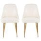 LumiSource Marcel Side Chair with White Faux Leather Cushion in Gold (Set of 2), , large
