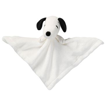 Lambs and Ivy Classic Snoopy Lovey Plush Security Blanket in White and Black, , large