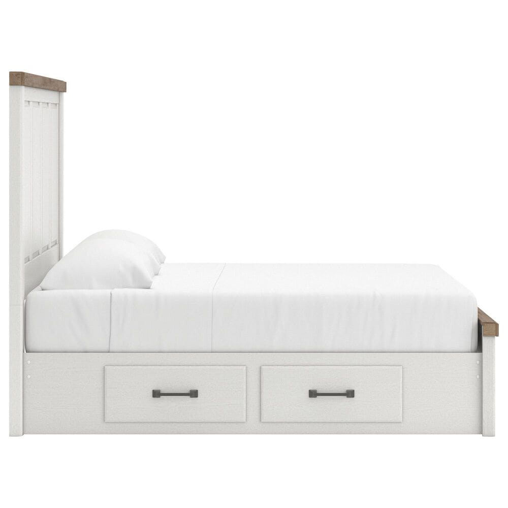 Ashley Savonport King Storage Panel Bed in White and Brown, , large