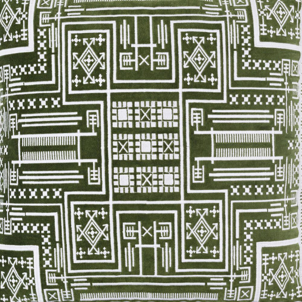 Surya Camaxtli 20&quot; Square Throw Pillow in Medium Green, , large